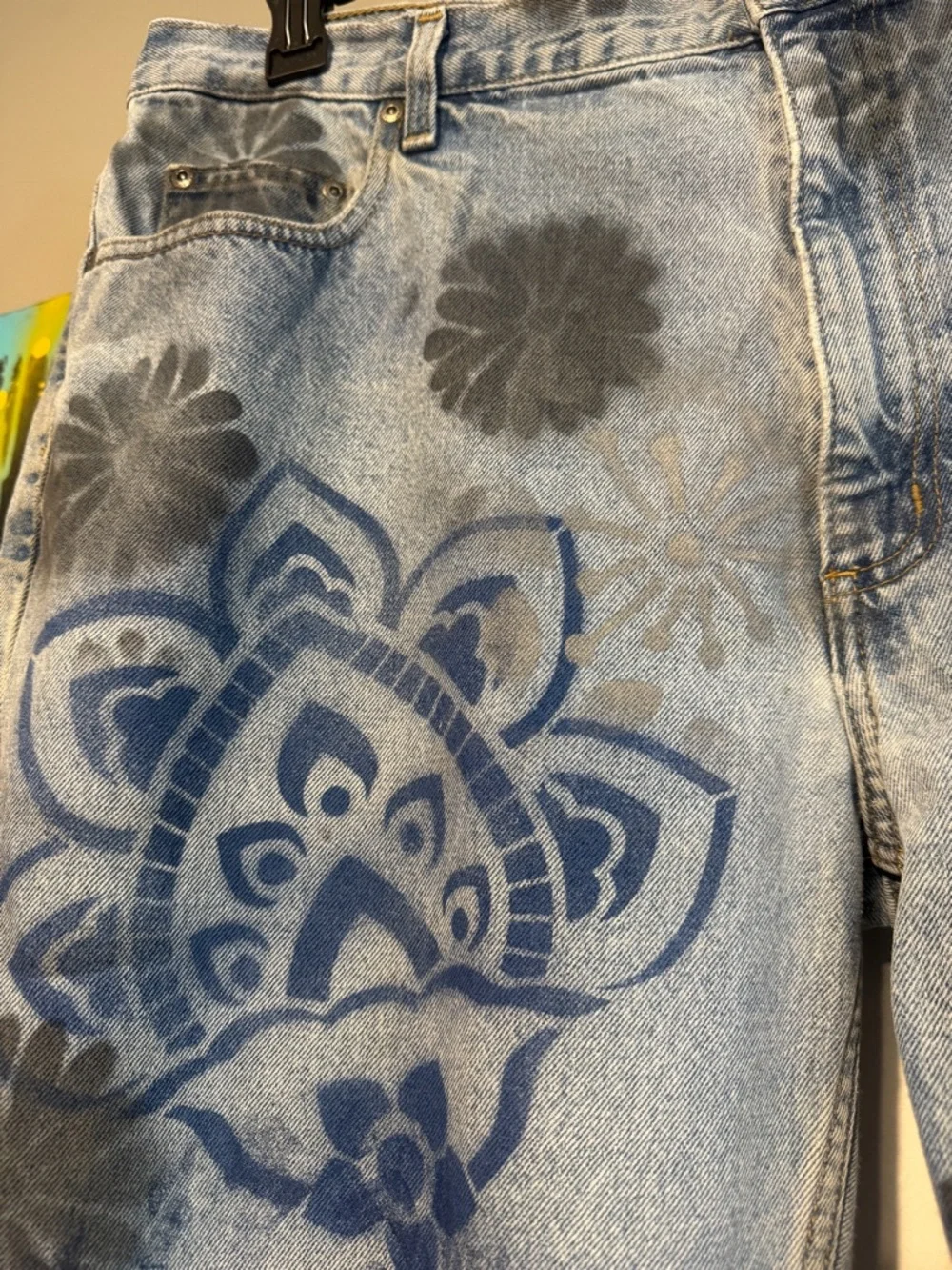 The ultimate boyfriend jeans hand painted streetwear 40x32 - Picture 6 of 11